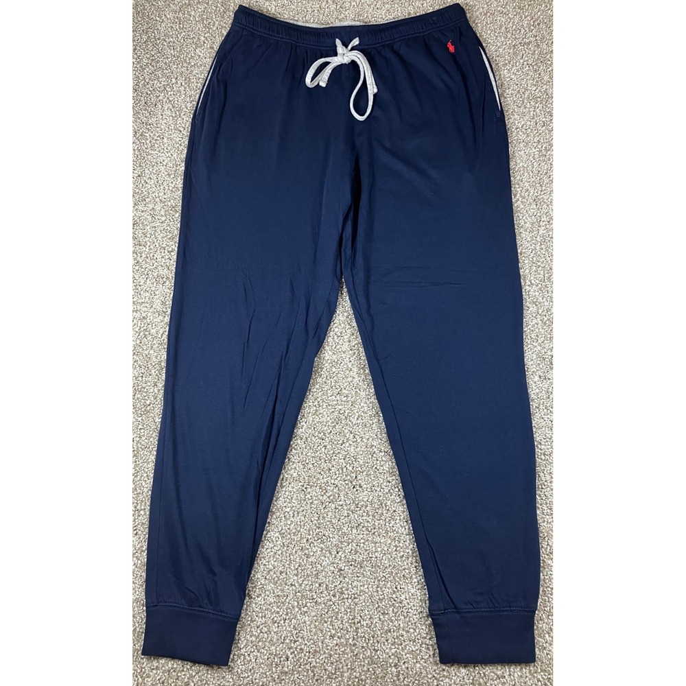 Polo Ralph Lauren Mens Navy Blue Cotton Modal Sleepwear Jogger Pants Large 3937